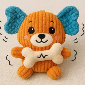 1 Interactive Plush Squeaky Toy with Crinkle Sound for Small Dogs